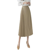 Summer High-waisted Midi A-line Skirt Black Pencil Office Lady Bodycon Skirt Elegant Long Skirts Korean Fashion QT1272-Outfit