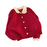 Woherb Winter 2024 New Sweet Fashion Hook Flower Lapel Long Sleeve Sweater Female Loose And Versatile Reduce Age Lace Sweater-Outfit