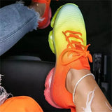 Breathable Sneakers 2021 Spring New Color Matching Mesh Lace Up Ladies Casual Shoes Outdoor Flat Sport Vulcanized