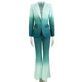 New Star Fashion Temperament Gradient Color Repair Suit Trouser Trousers Set Two