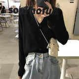 Woherb Autumn Dress 2024 Korean Version Loose Short Money With Long Sleeve Small Knit Cardigan Coat Female Thin Money-Outfit