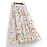 Polka Dot Printed High Waist A-Line Mesh Skirts Women Elegant Y2K Mid Length Tulle Skirt QT1757-Outfit