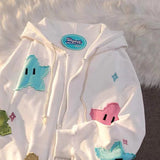 New Kulo Cartoon Hooded Girl Sticker Sweater Cardigan Jacket