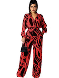 Print Long Sleeve Elegant High Waist