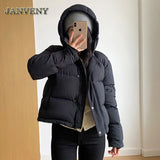 2022 New Winter Fashion Hooded Warm Fluffy Short Jacket Women Thickened Loose Waterproof 90% White Goose Down Bread