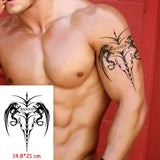 Waterproof Temporary Tattoo Sticker Totem Line Black Classical Tatoo Body Art Arm Leg Fake Tattoos Women/Men Girl 14.8*21