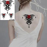 Temporary Tattoo Stickers Sexy Rose Heart-shaped Wreath Fake Tatto Waterproof Tatoo Back Leg Arm Belly Big Size for Women