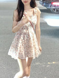 Sleeveless Dresses Women 2023 Summer Sweet Tender Lovely Sexy Vintage Casual Females Mujer Платье Женское Korean Style-Outfit