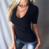 White Summer T Shirt Pus Size 5XL Women Casual Womens Tee Shirts V-neck Tshirt Short Sleeve T-shirt Ladies Women