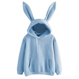 Cute Bunny Printed Girl Hoodie Casual Long Sleeve Sweatshirt Pullover Ears Plus Size Top Sweatershirt Hot