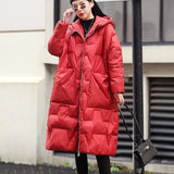 Winter Down Jacket Women Hooded Loose Thick 90% Duck Down Coat Long Casual Parkas Female Zipper Pocket Snow