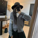 Woherb Age Reduction Soft Waxy V Collar Knit Cardigan Female Autumn Winter Show Thin Casual Women's College Wind Sweater Coat Female-Outfit
