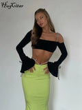 Shine Strings One Shoulder Solid Bandage Sexy Crop Top 2022 Summer Women Fashion Outfits Club Elegant Streetwear