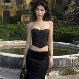 Tube Top Elegant Backless Slim Fit Crop Tops Women Summer Ladies Vest for Club Party Strapless Camisole Vintage Streetwear-Outfit