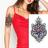 Temporary Tattoo Stickers Sexy Rose Heart-shaped Wreath Fake Tatto Waterproof Tatoo Back Leg Arm Belly Big Size for Women