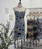 Real Shooting Sexy Sling Dress Girl Summer Babes Thin With Chest Cushion Lotion Side Ribbon Mesh Vest Dress