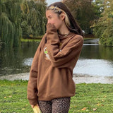 Printed Oversized Y2K Sweatshirts Women Vintage Streetwear Harajuku Aesthetic 90s Shirts Joggers Autumn Top