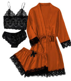 New Ladies Pajamas Four-Piece Sexy Sling Skirt Set Home Lace Pajamas