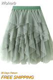 8 Color Girl Sweet Mesh Short Tulle Skirt Elastic Waist Fairy Tutu Ball Gown Mini Skirt For Spring Summer QT2179-Outfit
