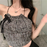 Women Slim Sexy Backless Crop Top Design Ulzzang Girls Simple Streetwear Trendy Summer Clothes Casual Cozy All-match-Outfit