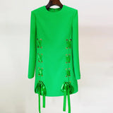 Early Spring New Star Fashion Ribbon Rope Casual Round Neck Long Sleeve