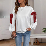 Summer And Autumn Four-Four Words Collared Linguum Bat Pumpkin Bat Halloween Print Long-Sleeved Lady