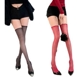 Infinity Horse Oil Stockings Leg Thin Woman Ultra-Thin Stockings Flirt Black Silk Oil Bright Thighs Over Knee Socks