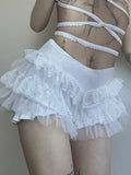 Desire Dark Gothic Wind Wood Ear Lace Splicing Sexy Hottie Low-Rise Slimming Cake Thin Shorts Hot
