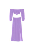 Mesh Sheer Bikini Cover-ups Set See-through Long Sleeve Crop Tops Floor-length Skirt Two Piece Swimwear Beach Women