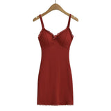 Fashion Women's Sexy Hot Girls Lace Breast Cushion Suspender Dress Spring And Summer Fashionable Hip Skirt-Outfit