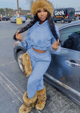 Fall Causal Pocket Long Sleeve Hoodies And Pant Matching