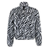 Zebra Printed y2k Sweatshirts for Women Autumn Harajuku Zipper Korean 90s Tops Streetwear Loose Shirts 2020