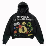 Woherb street ins high street trend print hooded sweater men and women new Harajuku punk loose casual couple coat long sleeves 1127-1-Outfit