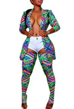 Print Sexy 2 Piece Blazer