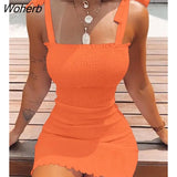 Floral Sling Mini Dress Women Fashion Beach Style Stretch Slim Floral Sleeveless Mini Dress Women-Outfit