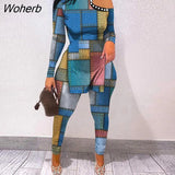 Street Women Set Cutout Shoulder Side Slit Diamond Neck T-shirt and Pants Suit Fitness Two 2 Piece Set Outfit Tracksuit-Outfit