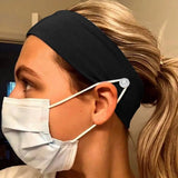 Bandana Fiber Nurse Button Headband Face Mask Holder Solid Color Anti Tight Protect Ears Hairband Turban Headband