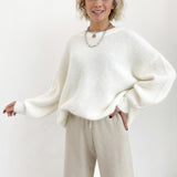 And Winter Ins Style Imitation Marince Sweater Women Lazy Style Temperament Loose Ultra-Soft Knitted Tops
