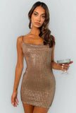 Woherb Sexy Sequins Straps Sleeveless Mini Dress 1127-0-Outfit