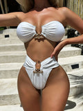 2023 New Hollow High-Waist Sexy Breast-Wearing Bikini
