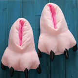 Winter Warm Soft Indoor Floor Slippers Women Men Children Shoes Paw Funny Animal Christmas Monster Dinosaur Claw Plush