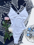 Straps V-Neck Solid One Piece