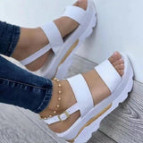 Women Sandals 2022 New Heels Woman Platform Wedges Shoes Ladies Summer Sandals Buckle Non-slip Beach Sandals Plus Size