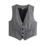 Color Y2K2025 Summer Leisure Repair Vest Sleeveless Vest Short Blouse Women