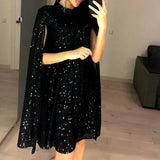 2025 New Small Tie-Collared Bright Dress Loose Women's