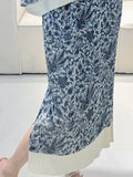 Folded New Middle-Chai Porcelain Printing Wrinkles Daily Commute Flower Vest Dress Suit