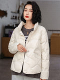 90% White Duck Down Jacket Women Ultra Light Down Coat Casual Loose Stand-Up Collar Clothes Waterproof Windproof