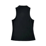 Trendy Women's Vest Design Feeling Half-High Collar Solid Color Sleeveless Navel Slimming Elastic Jacket-Outfit