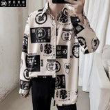 2022 Streetwear Harajuku Blouse Couple Shirt Women Men Clothing Blouses Bf Long Shirts Spring Autumn Turn-down Collar Casual