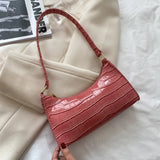 Crocodile Pattern PU Leather Handbags Female Shoulder Bag Fashion Ladies Armpit Bag Retro Casual Women Tote Small